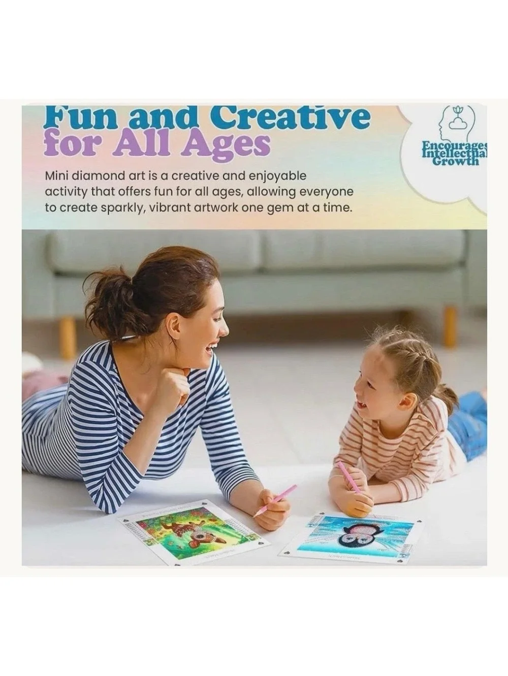 Diamond Art Kit 3 pc penquin baby deer butterfly new bead craft kit